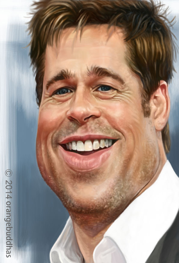 Brad Pitt Caricature Painting By Orange Buddhas Brad Pitt Caricature Painting By Orange Buddhas