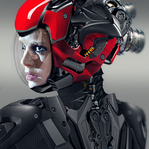 Thumb jumbo girl mech helmet
