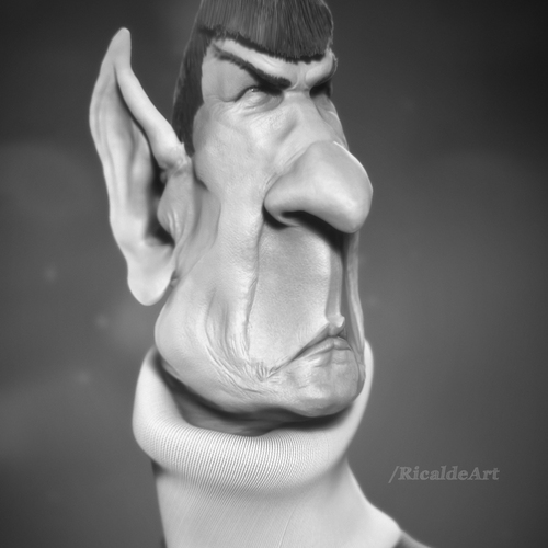 Spock Bw by ricaldeart