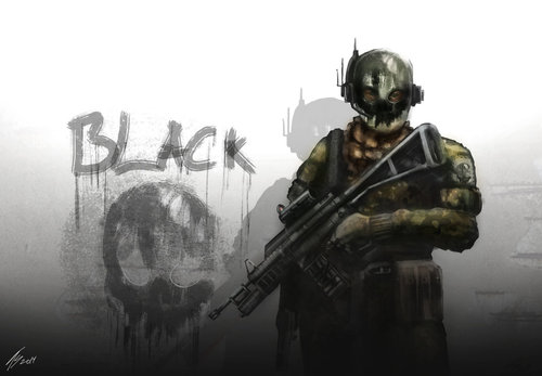 Display jumbo black skull guy by tiagosilverio d746t1r