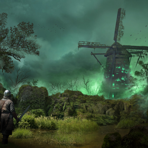 Windmill Land Of The Damned by paintangel